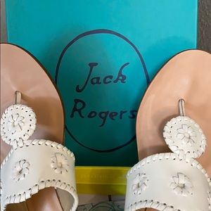 Never Worn - Jack Rodgers White Leather Wedge